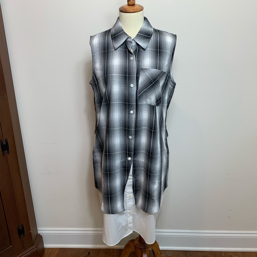 Derek Lam 10 Crosby sleeveless layered shirt dress